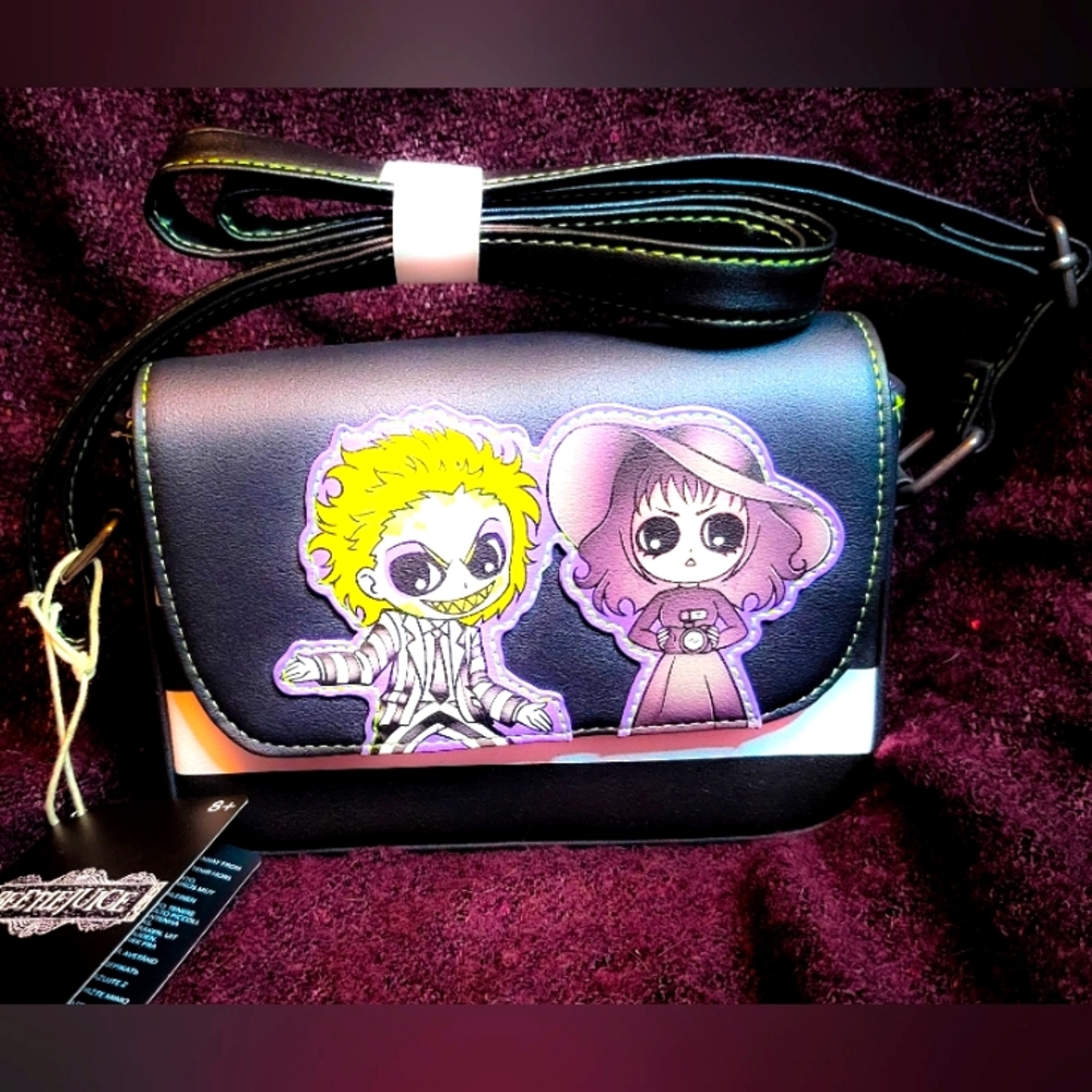 NWT Loungefly Beetlejuice Lydia Deetz Chibi Crossbody Bag Purse Shoulder Strap!